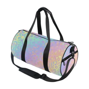 Sac de sport léopard unisexe blanc en polyester