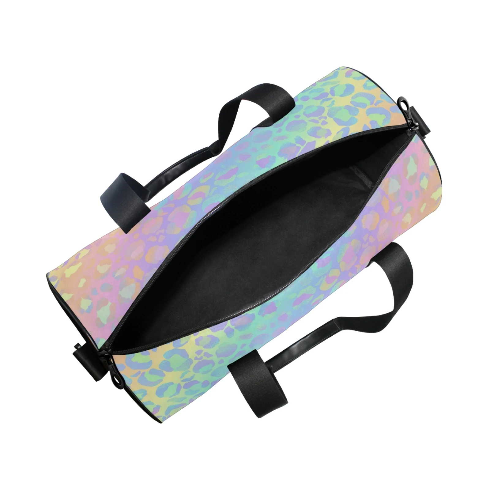 Sac de sport léopard unisexe blanc en polyester – Image 4
