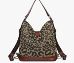 Sac à dos léopard femme marron