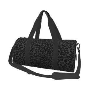 Sac de sport léopard unisexe noir en polyester