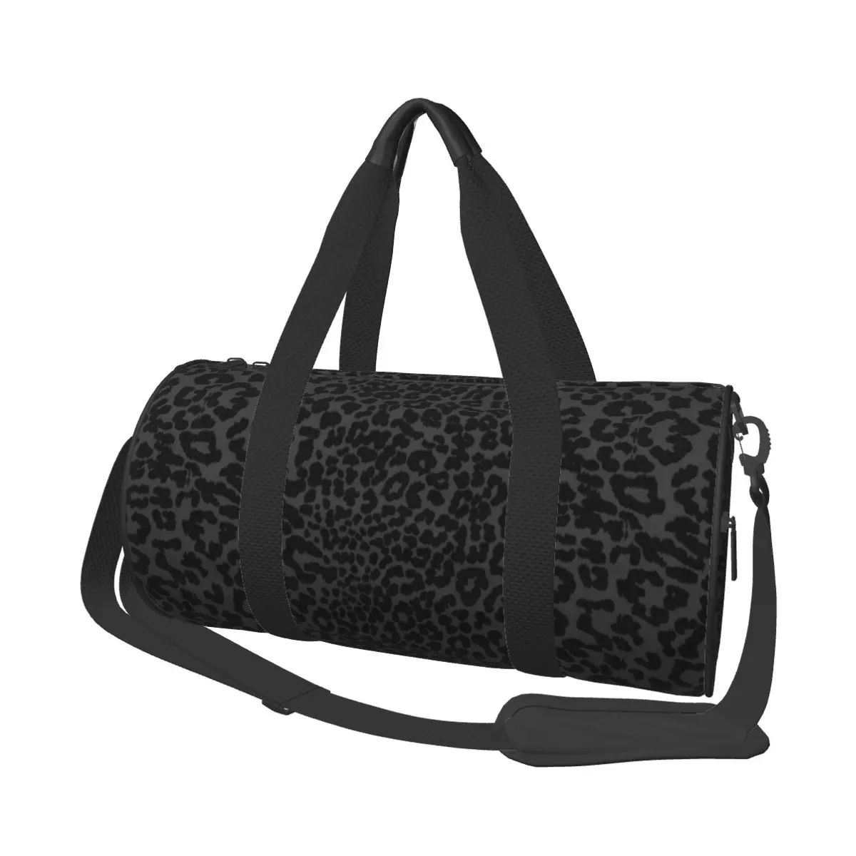 Sac de sport léopard unisexe noir en polyester