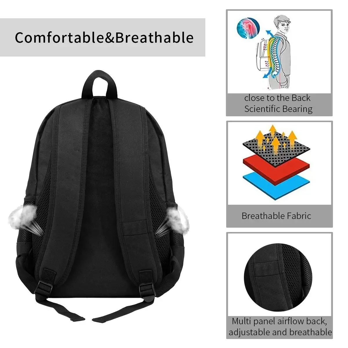 Sac à dos léopard unisexe blanc – Image 2
