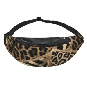 Sac banane léopard unisexe marron en polyester