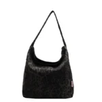 sac cabas léopard noir