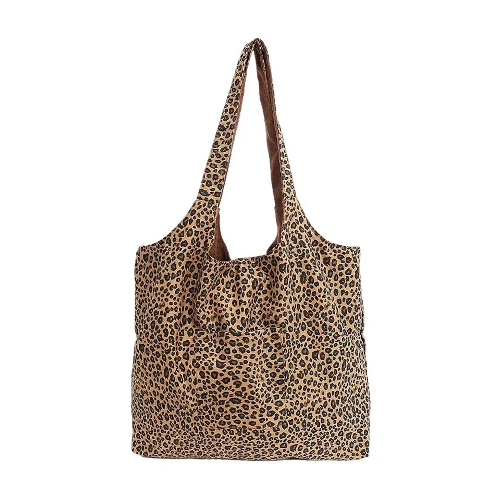 Sac cabas léopard femme rose en toile polyester – avec poche intérieure pour téléphone – Image 4
