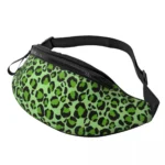 Sac banane léopard unisexe vert en polyester