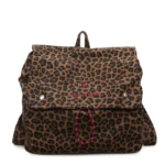 Sac à dos léopard unisexe marron en nylon et polyester – capacité 20 à 35 litres