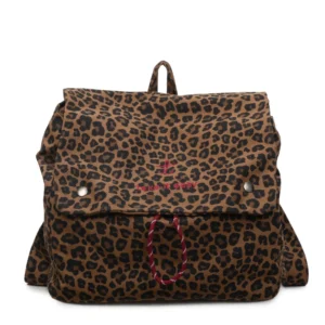 Sac à dos léopard unisexe marron en nylon et polyester – capacité 20 à 35 litres