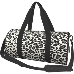 sac de sport léopard blanc gris