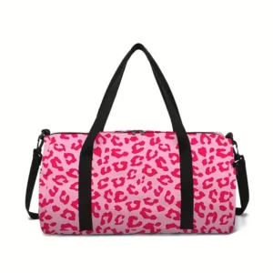 sac de sport rose léopard