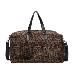 sac de sport léopard kaki