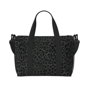Sac de sport léopard unisexe noir en polyester