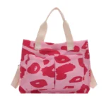 Sac de sport léopard unisexe rose – fermeture zippée