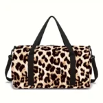 sac de sport léopard marron clair