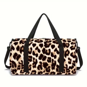 sac de sport léopard marron clair