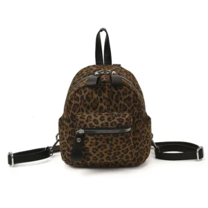 Petit Sac à Dos Léopard Femme Vert