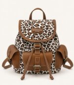 Sac à Dos Léopard Femme chic Blanc