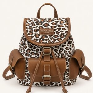 Sac à Dos Léopard Femme chic Blanc