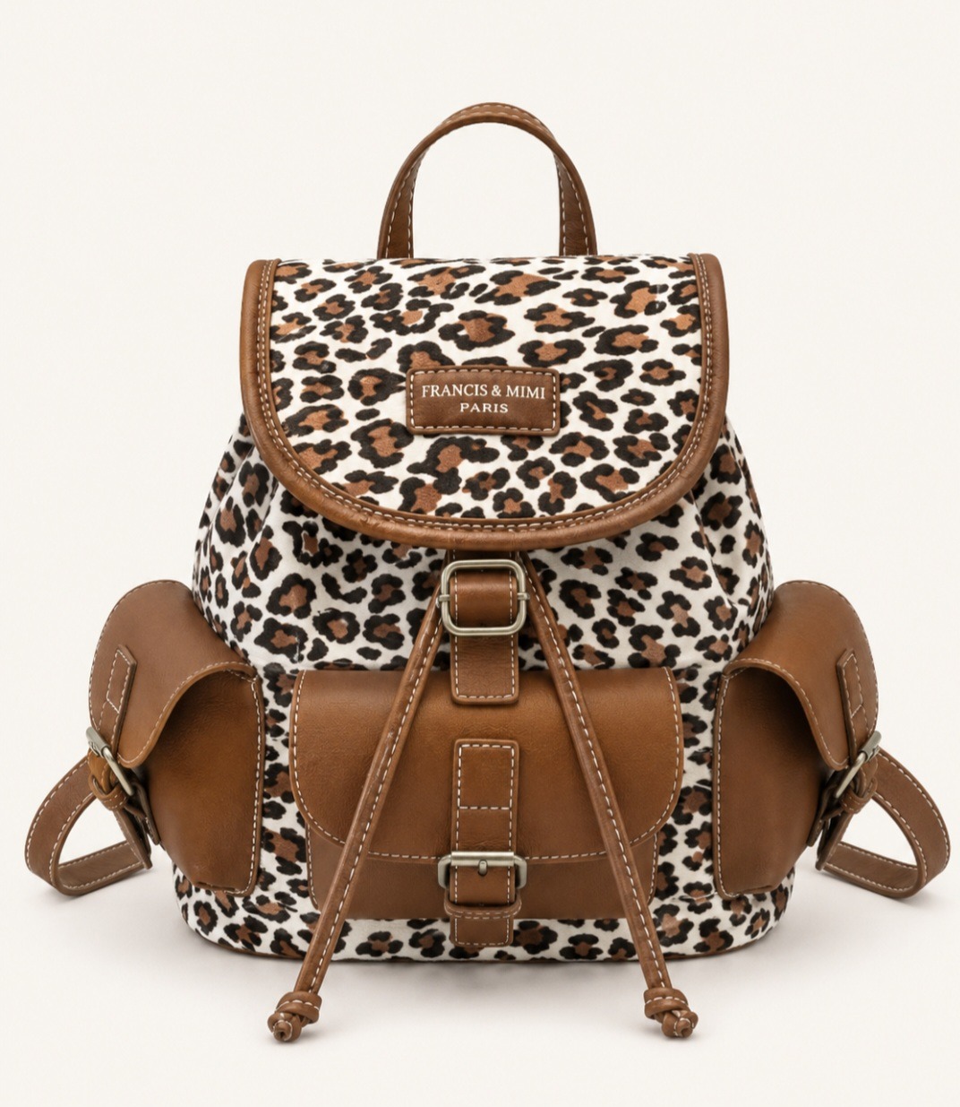 Sac à Dos Léopard Femme chic Blanc