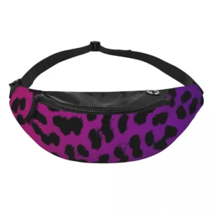 sac banane léopard violet