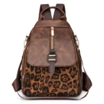 sac a dos léopard femme chic marron foncé