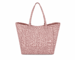 Sac cabas léopard femme rose en toile polyester – avec poche intérieure pour téléphone