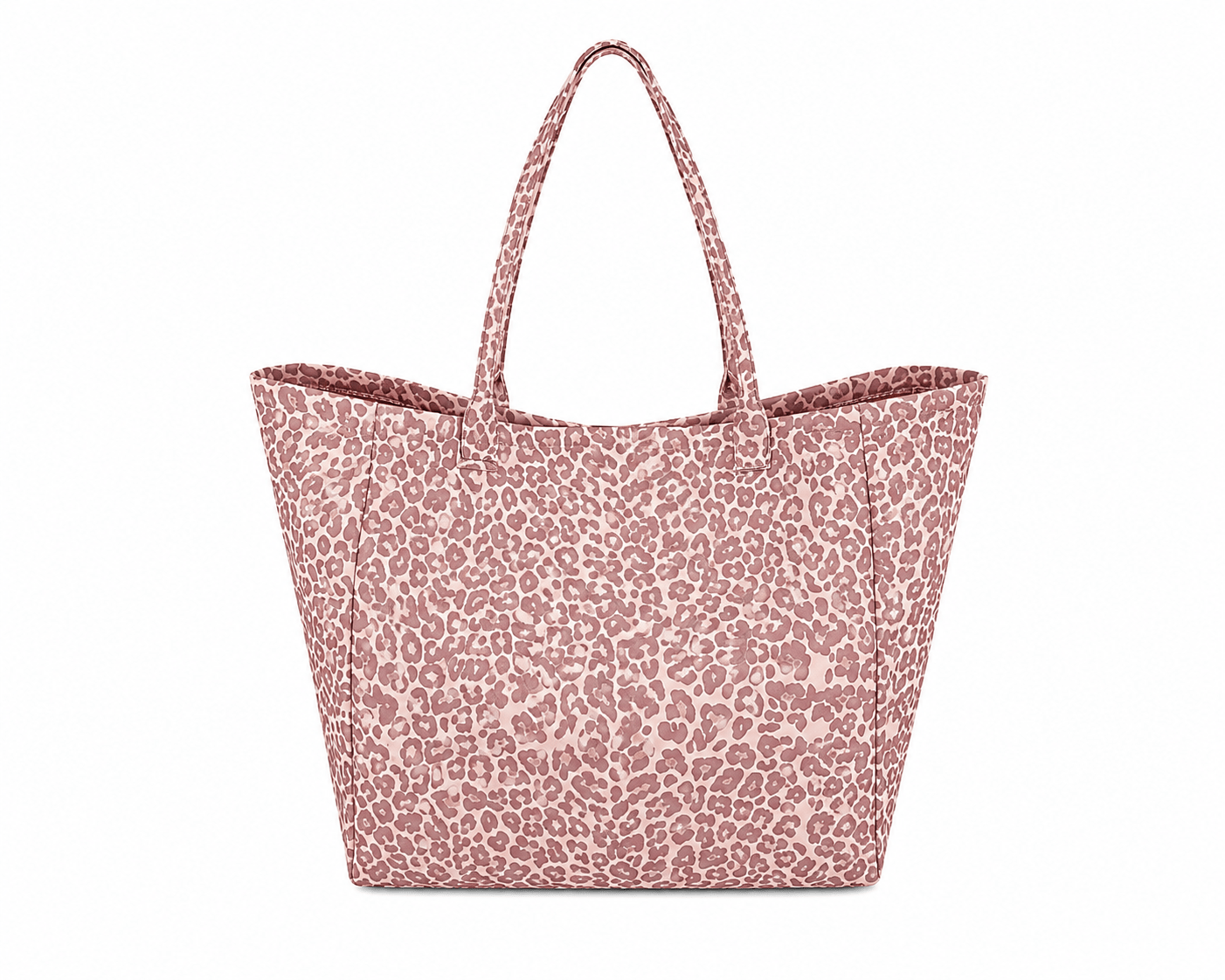 Sac cabas léopard femme rose en toile polyester – avec poche intérieure pour téléphone