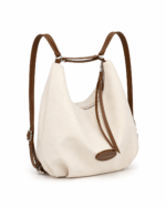 Sac à dos léopard femme blanc – avec bretelles ergonomiques, avec poche intérieure zippée