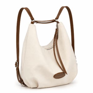 Sac à dos léopard femme blanc – avec bretelles ergonomiques, avec poche intérieure zippée