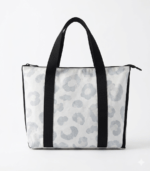 Sac de sport léopard unisexe blanc en polyester – grande capacité